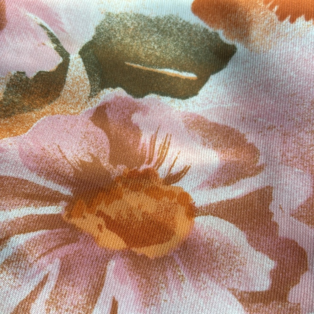 Floral Patterned scarf in Orange and pinks , green